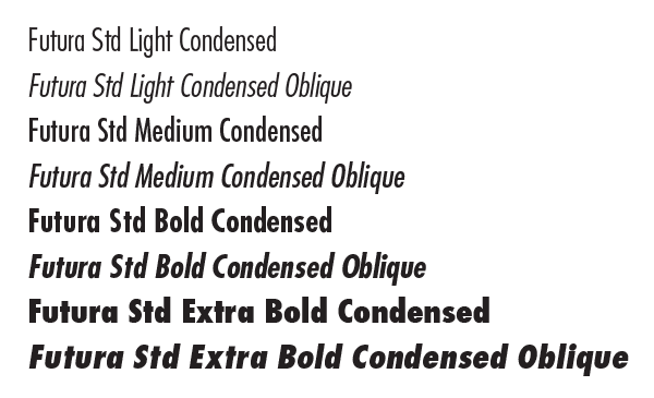 Futura Condensed Typeface