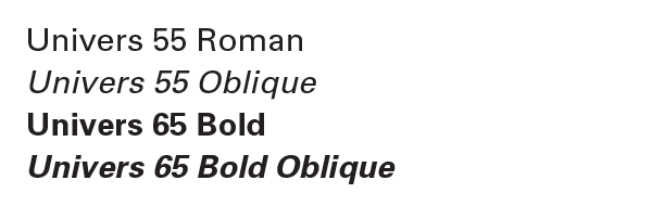 Univers Typeface