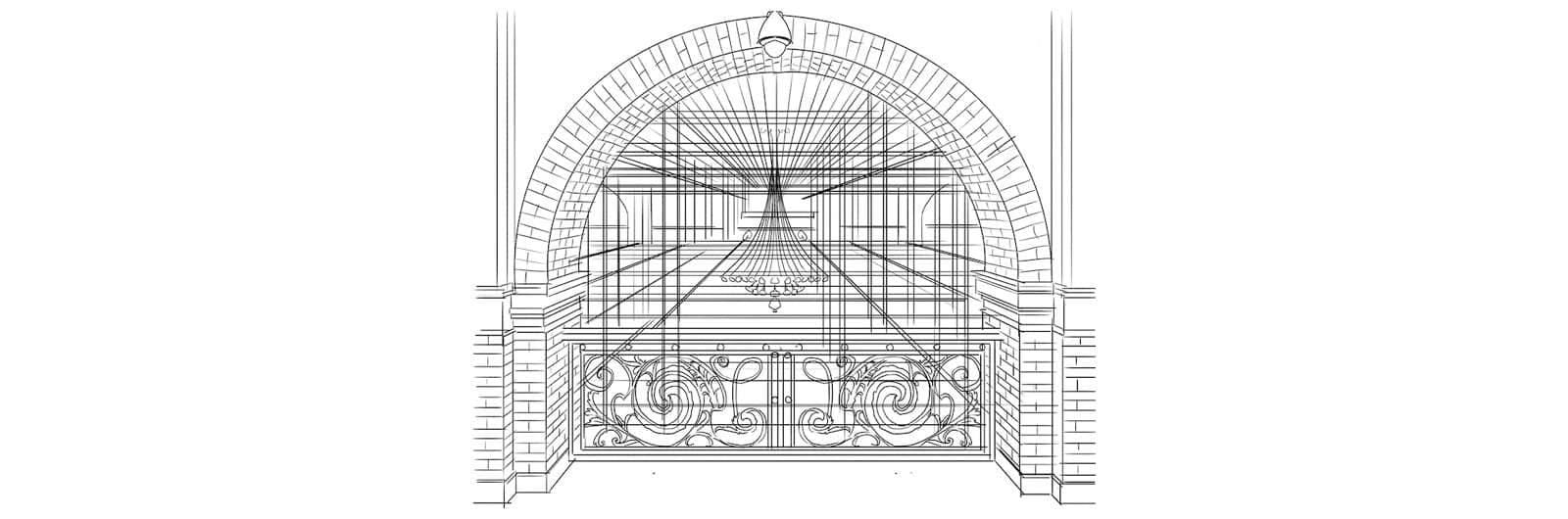Student sketch of Main Building ceiling.