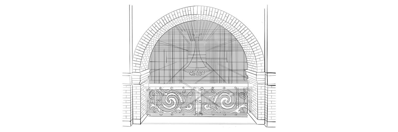 Student sketch of Main Building ceiling.