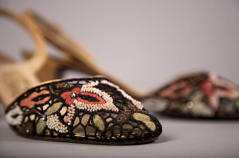 Salvatore Ferragamo Evening Shoes c. 1955, Italian, FHCC Purchase. Photo credit: Michael J. Shepherd.