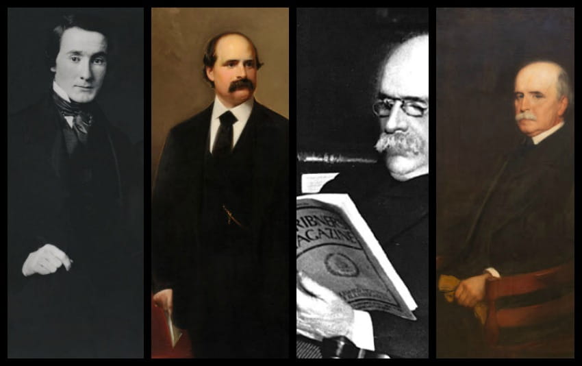 Tony when he was photographed at about 29 years, painted in his late 30s, snapped in a rare candid and then painted before passing at age 67 in 1893.