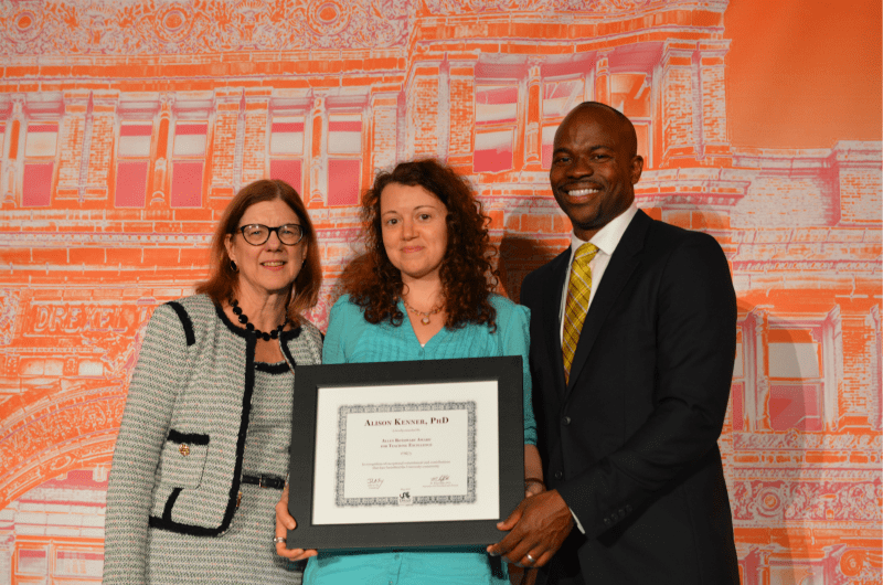 Provost Brian Blake with honoree Alison Kenner.