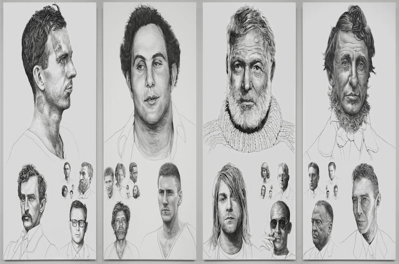 Mark Stockton, The Hunters, Charcoal on Panel, 2010