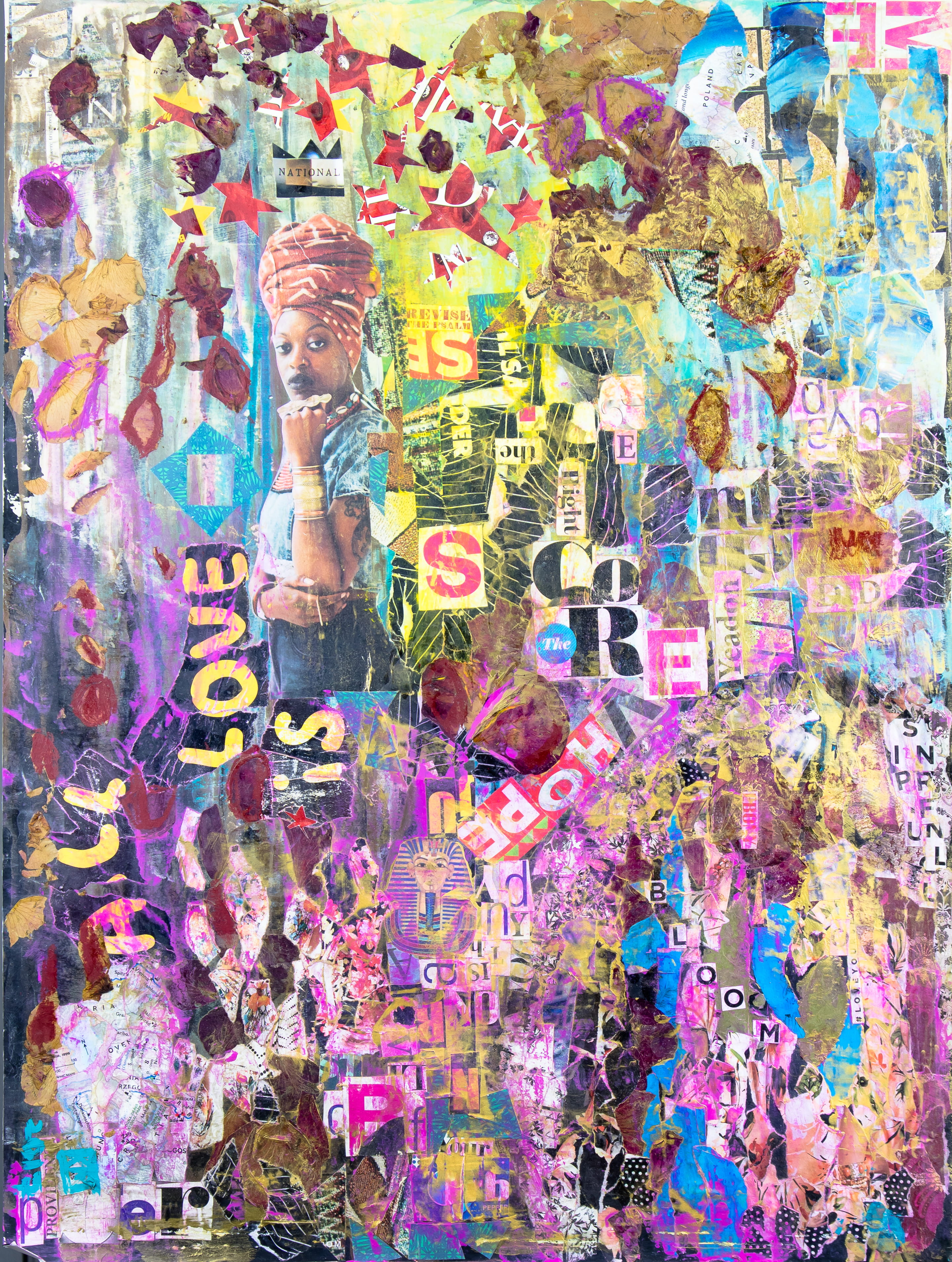 Kara Mshinda’s 'All Love is Hope' 2017. Mixed media collage on paper.
