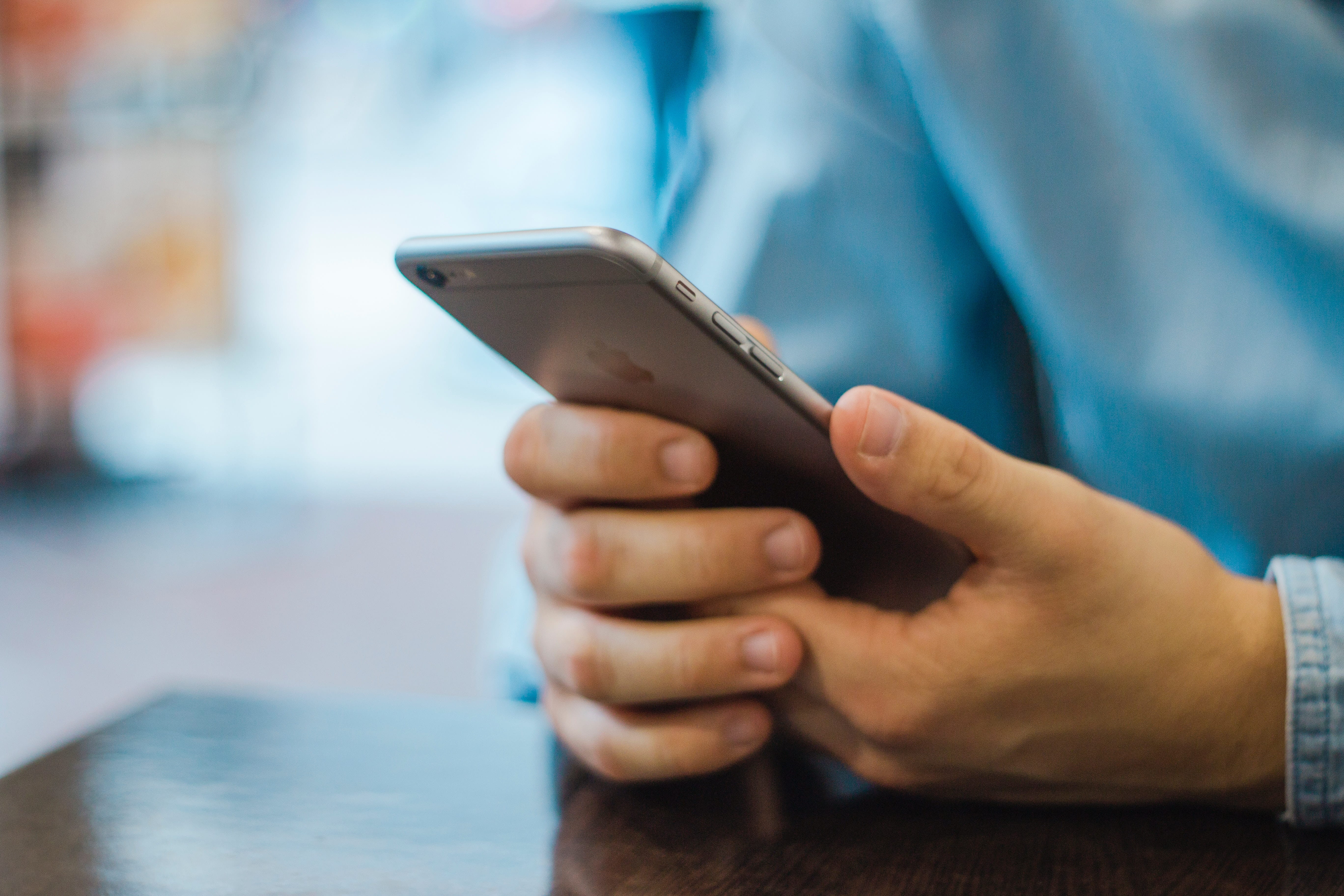 Person holding a smartphone