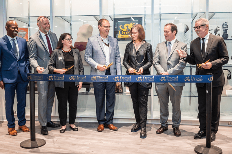 The official ribbon cutting kicks off the Grand Opening of the Pennsylvania Fabric Discovery Center.