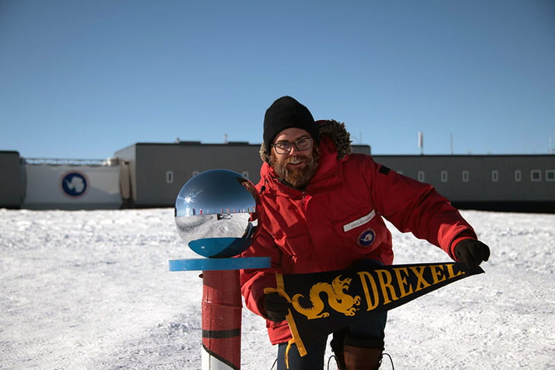 Steve Sclafani, a Drexel doctoral student in physics, headed to the IceCube South Pole Neutrino Observatory as a member of the Drexel IceCube Research group, and subsequently the larger IceCube Collaboration. The collaboration includes more than 300 people from 52 institutions (including Drexel) across 12 countries who helped to build, test and continue to maintain the detector.