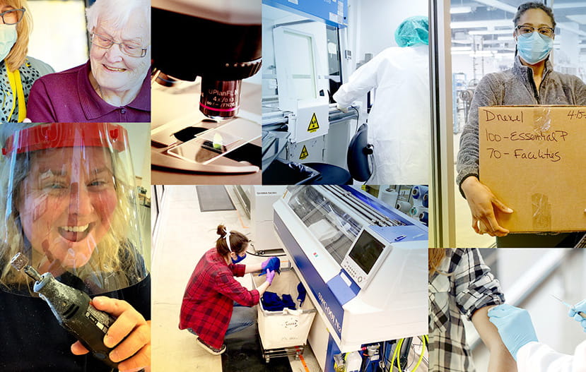 A photographic sample of the research conducted by Drexel faculty and professional staff through the Rapid Response Research and Development Fund.