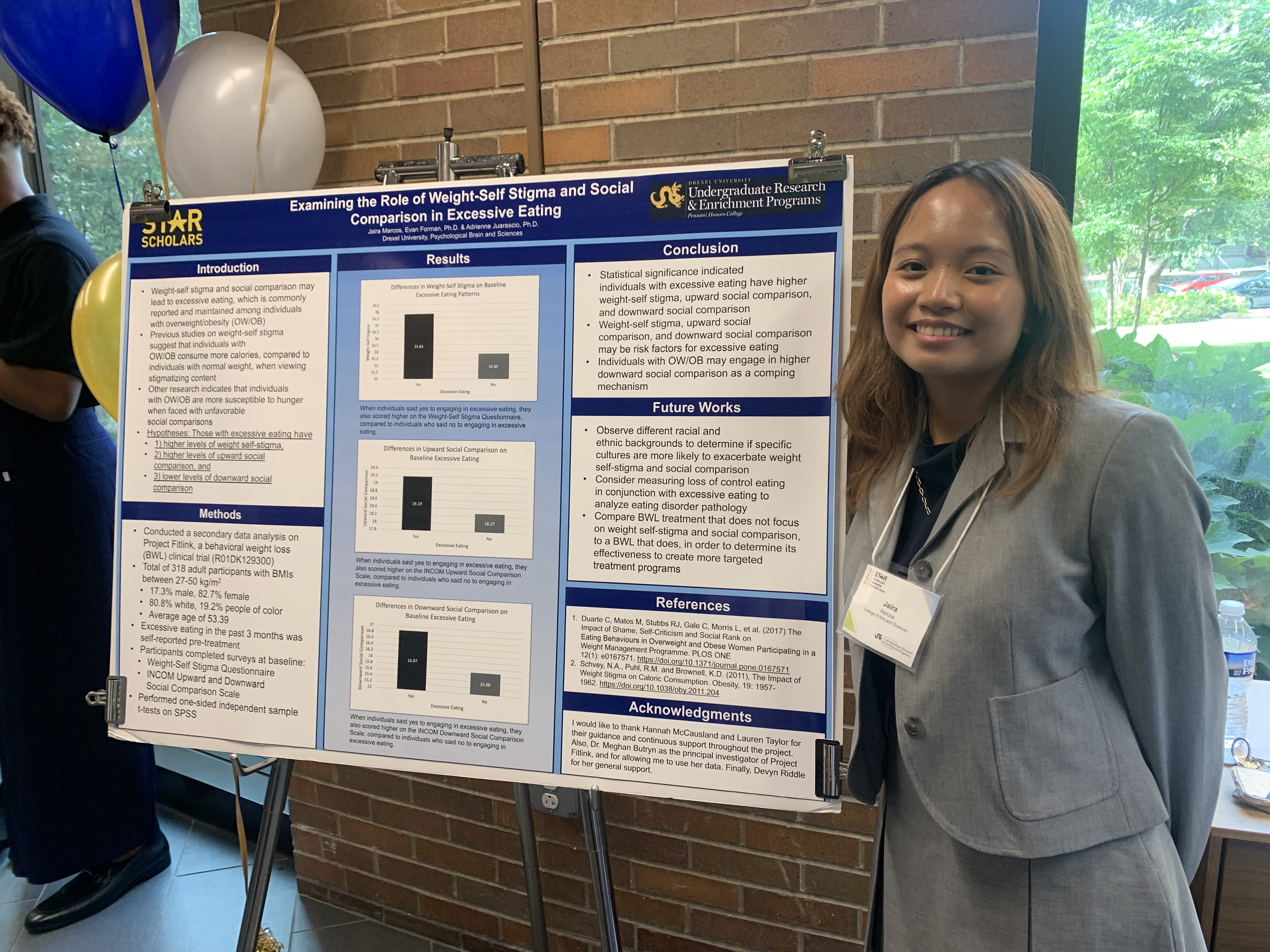 Jaira Marcos and research poster