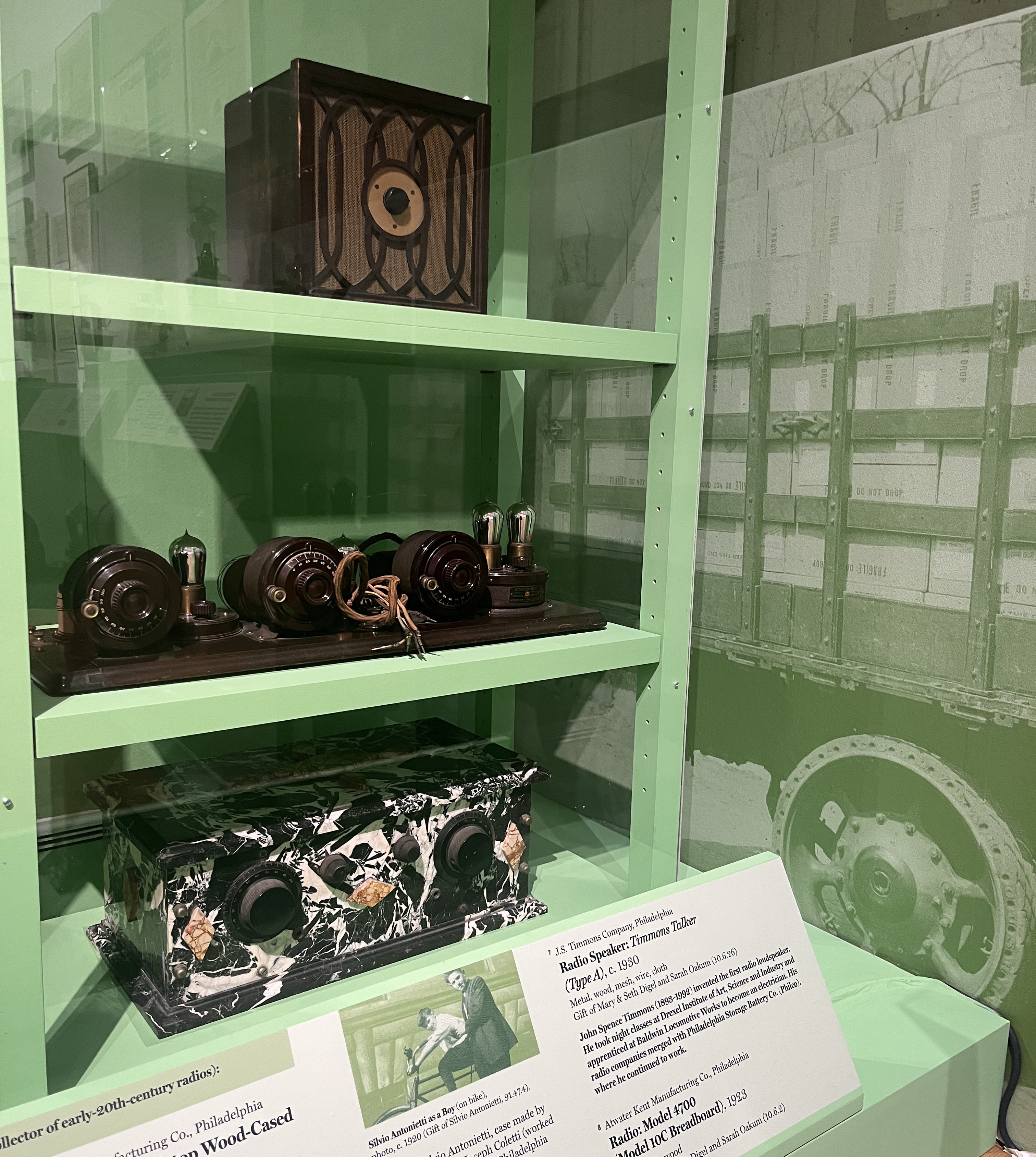 The Timmons Talker can be seen on the top level of the display case.