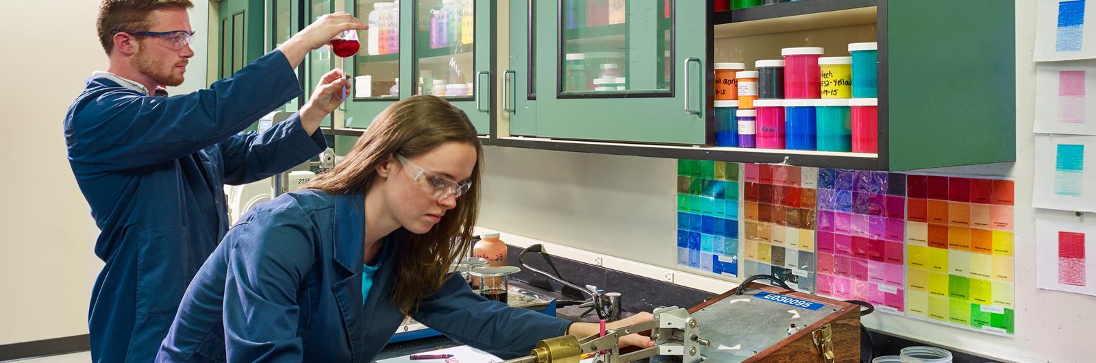Students working at co-op