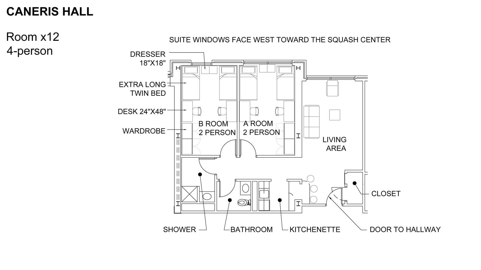 Caneris大厅 Suite Floor Plan
