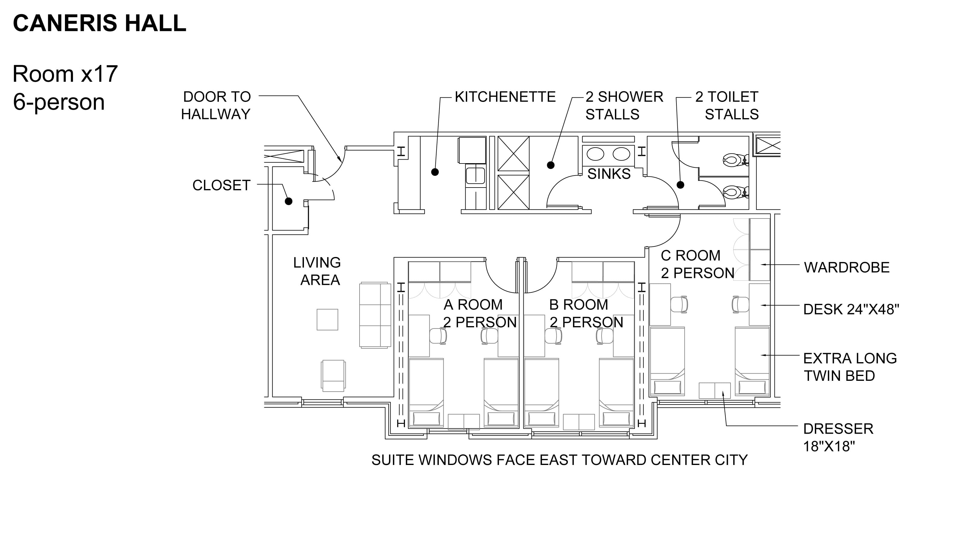 Caneris大厅 Suite Floor Plan