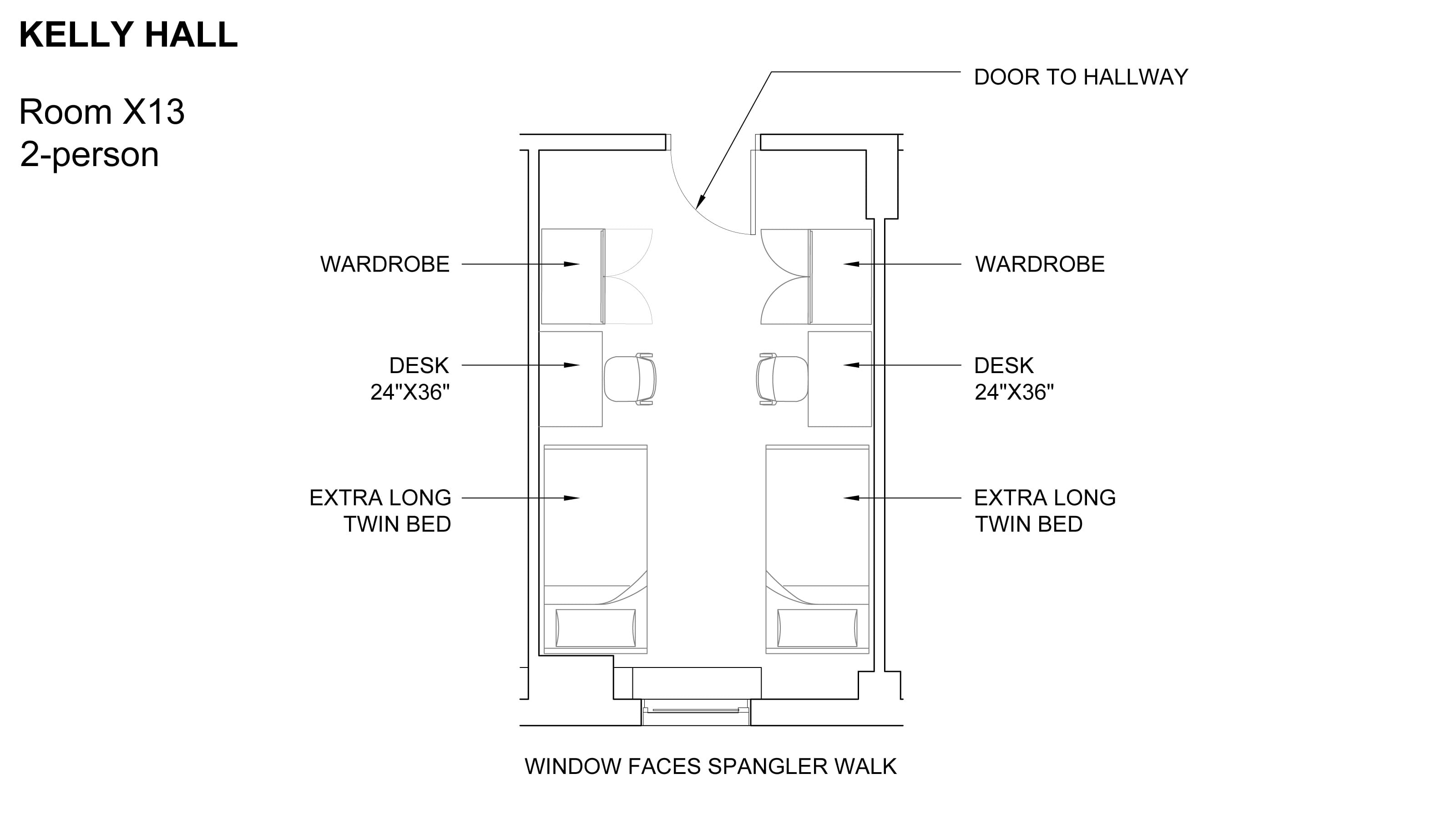 凯利大厅 Room Floor Plan