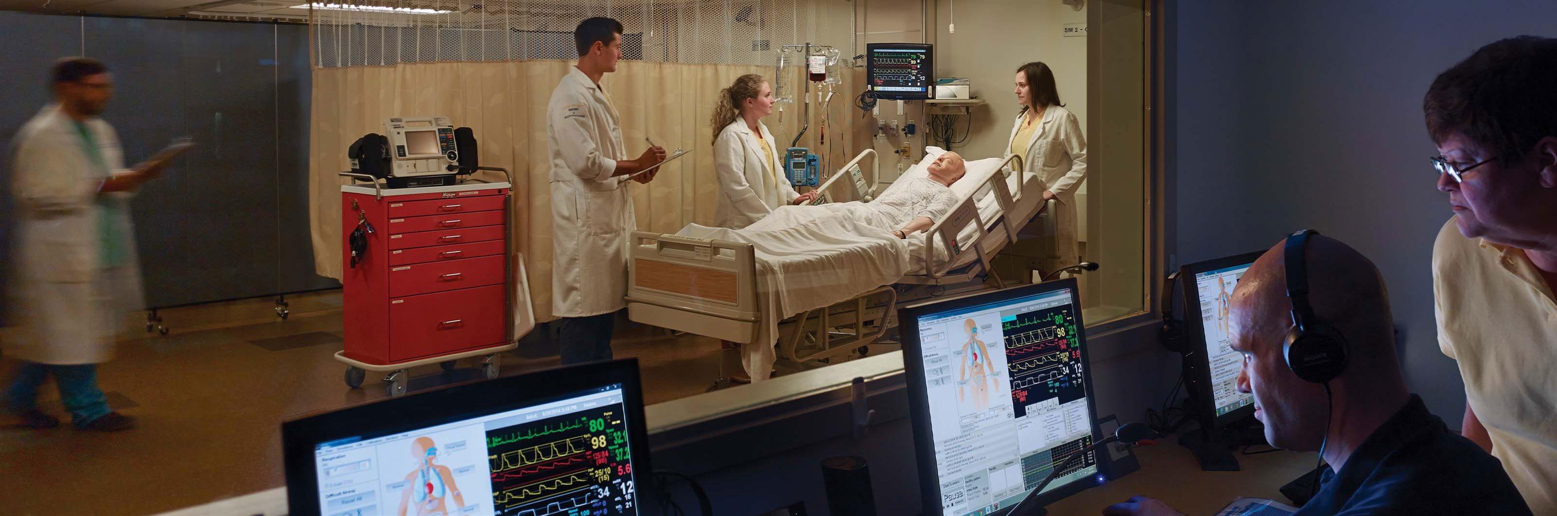 People in a nursing lab