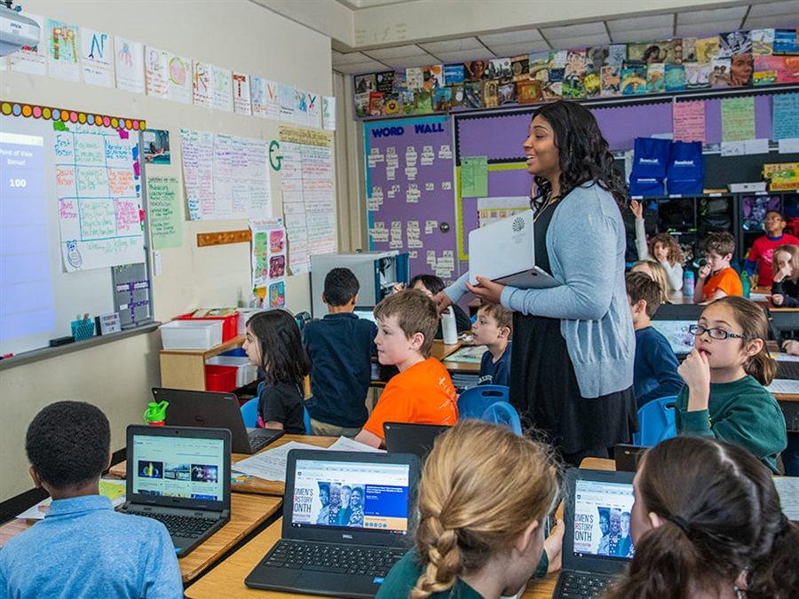 Teacher in a classroom