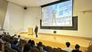 Michael Baum discussing his last startup, Splunk, at an event for first-year and senior College of Engineering students on March 6. Photo credit: Megan Kilcullen.