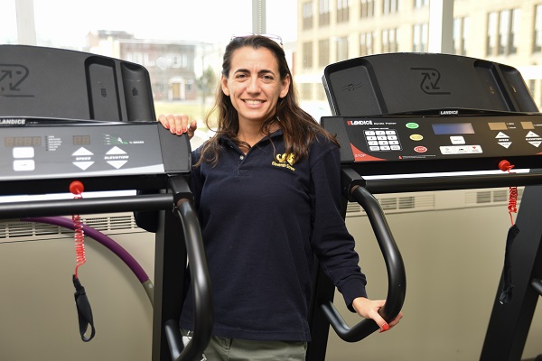 Sarah Wenger, PT, DPT in the gym