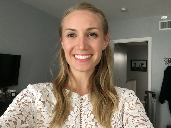 Selfie of Kate G, a female with long blond hair