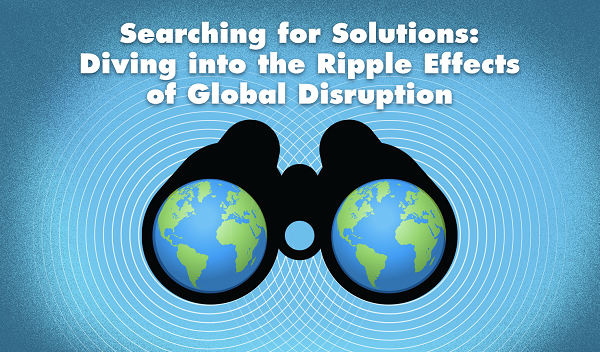 Graphic of binoculars with globes in the eyepiece