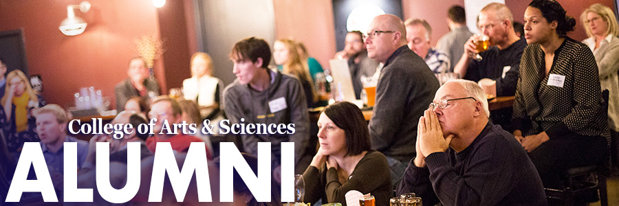 College of Arts and Sciences alumni attend a lecture on 'The Creative Brain' at the Flying Fish Brewery