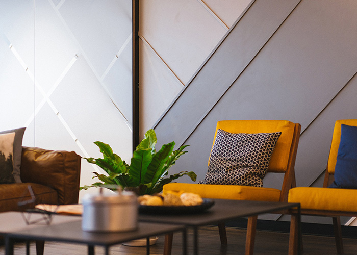 office space with chairs and table
