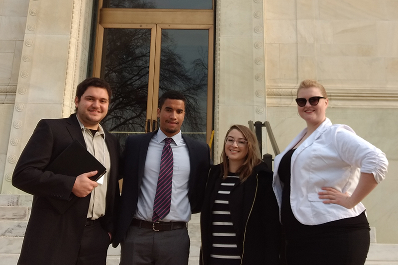 STS Graduate Students Dalton George ’17, Jason Ludwig ’17, Kristy Birchard ’17, and Janine Bower ’18 at STGlobal.