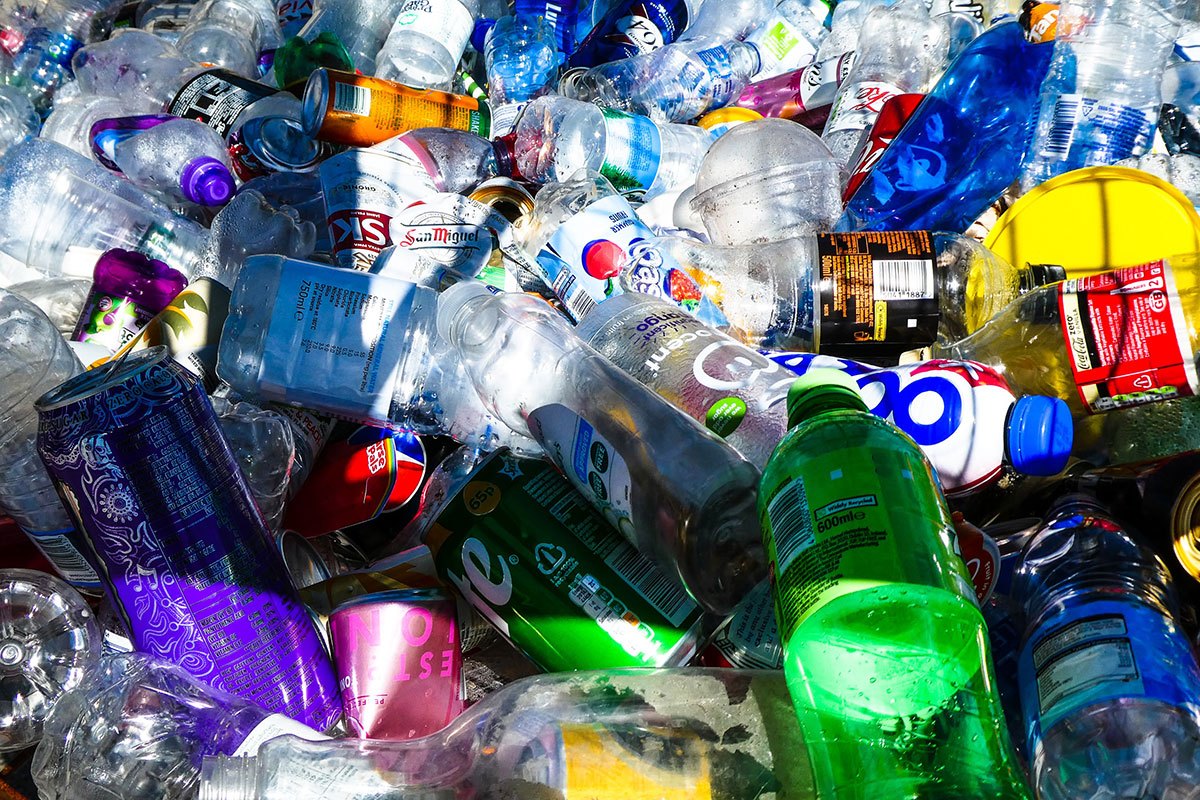 Recycling empty bottles and cans