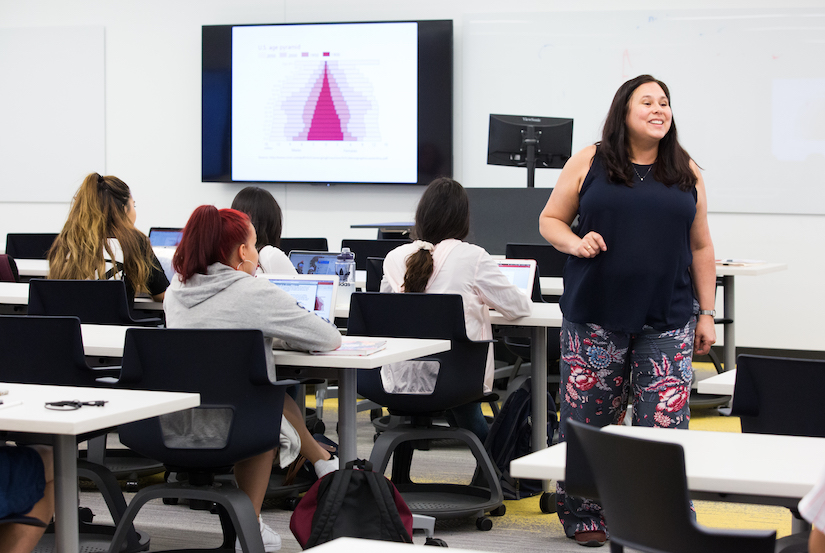 Dr. Thersa Sweet teaching in a classroom
