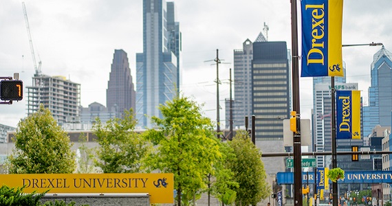 Philadelphia skyline from Drexel campus