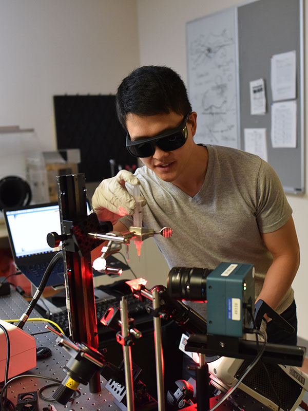 Student in lab