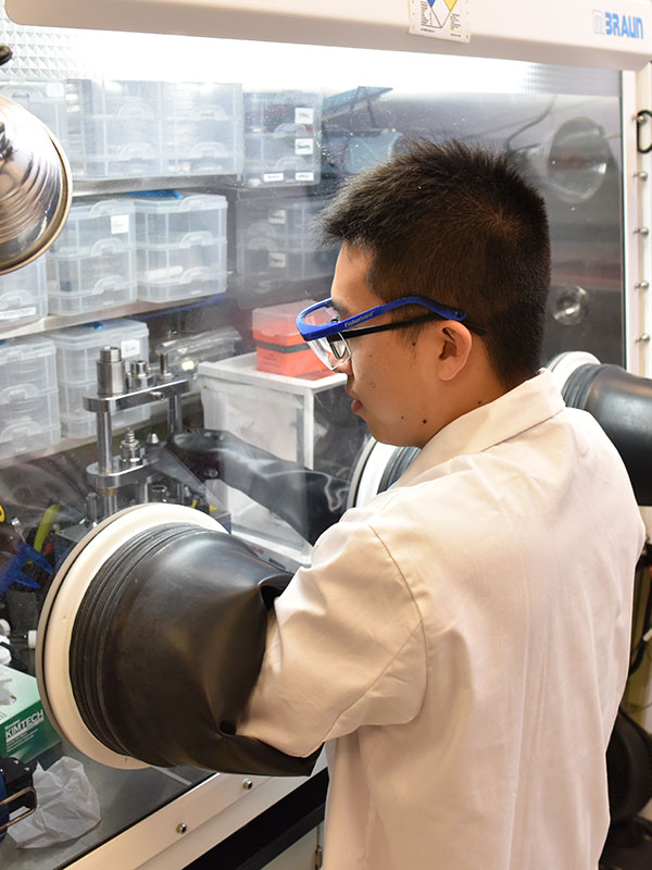 Student working in lab
