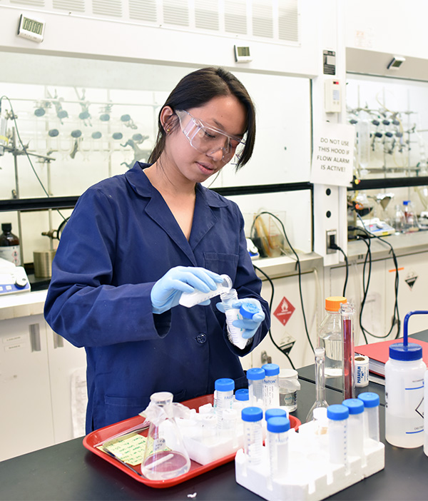 Student working in lab