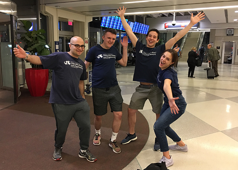 Co-op students at airport