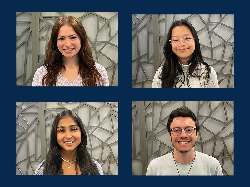 Headshots of four students