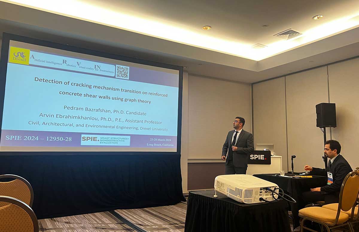 Bazrafshan presents at the SPIE Smart Structures + Nondestructive Evaluation conference in March 2024