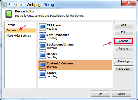 Change Content Layout