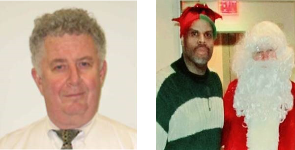 Bill Taylor poses while dressed as Santa during the annual children's holiday party