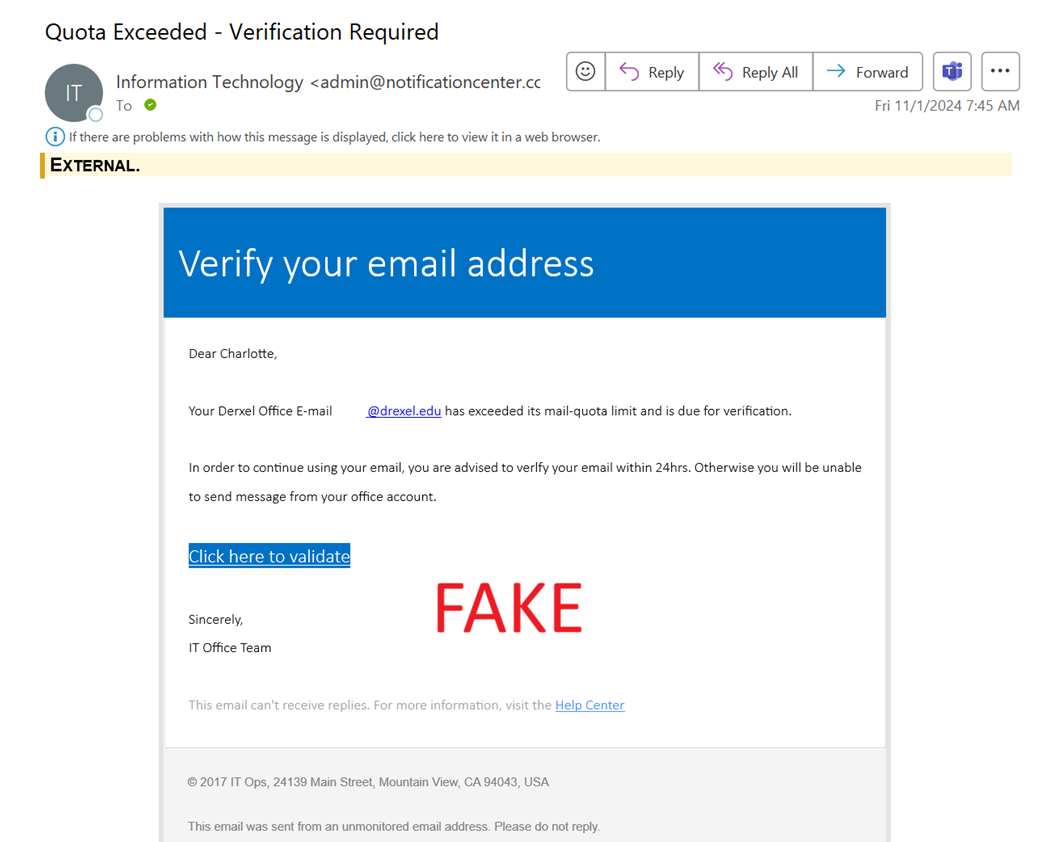 FAKE Quota Exceeded