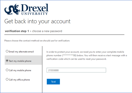 Password Reset Screen 2