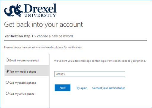 Password Reset Screen 3
