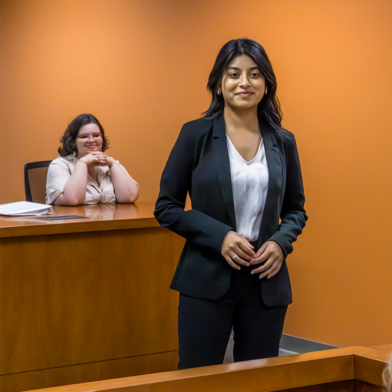 Student on mock trial