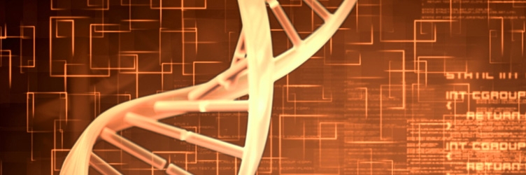 Enlarged DNA technical illustration.