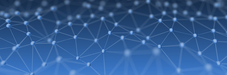 Abstract Neural Network on Blue Background