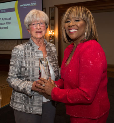 Lynn Yeakel and Woman One honoree Renee Amoore