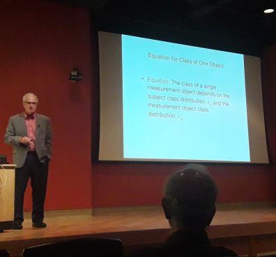 Speaker Jeffrey Lapides presenting 'Identifying Predictive Patterns in Microbiome and Genomic Data Using Discrete Classification Mathematics'