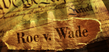 Roe v. Wade newspaper headline concept.