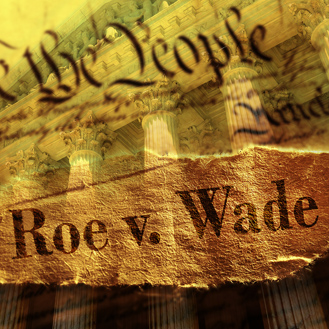 Roe v. Wade newspaper headline concept.