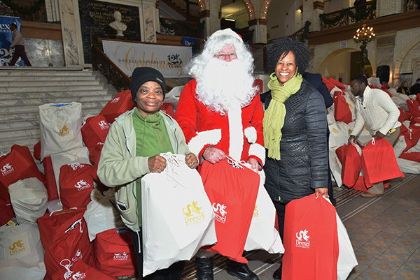 santa at drexel toy drive 2016